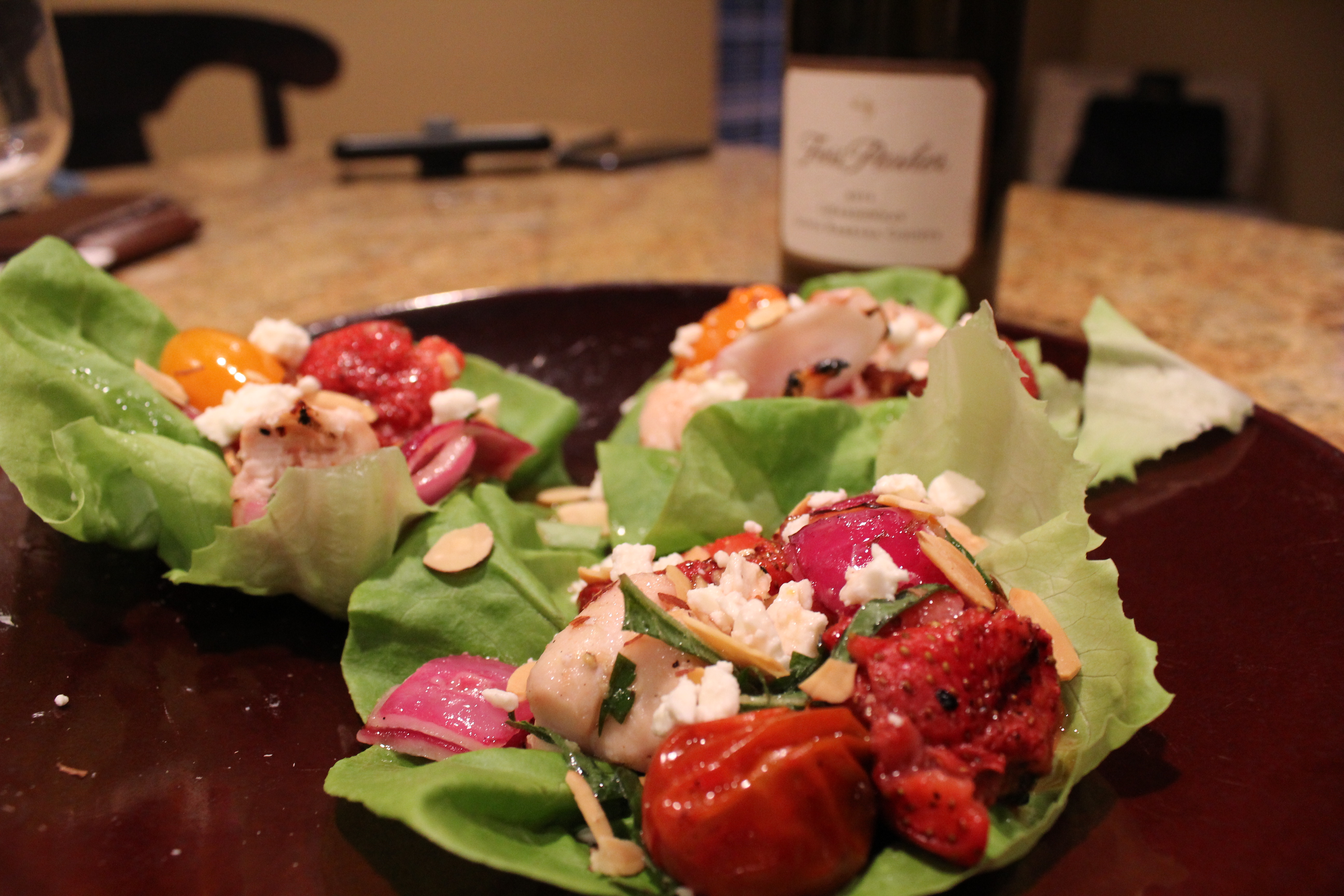 Grilled Strawberry, Tomato, and Chicken Wraps